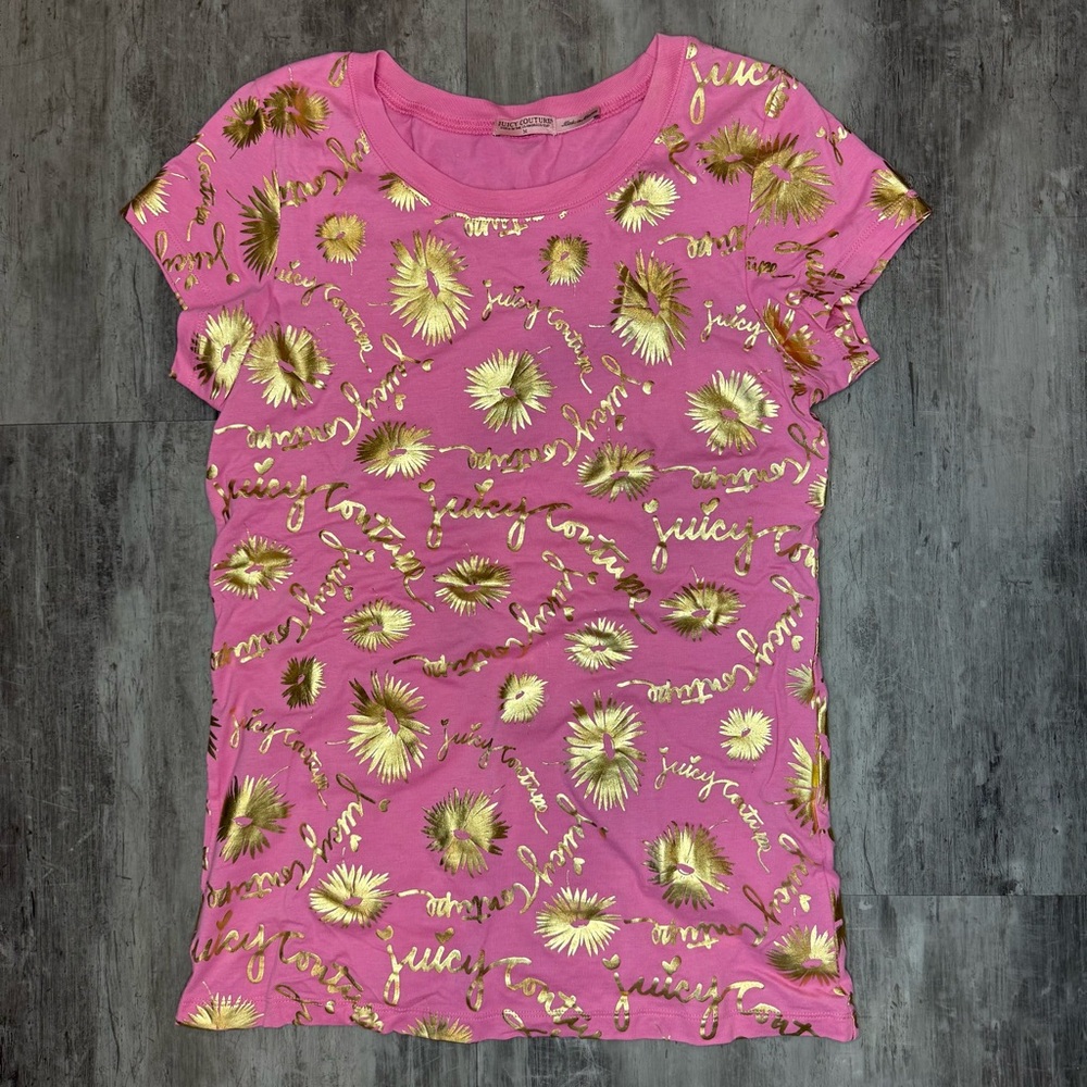 Juicyâ Couture Pink Tee with Gold Accents
